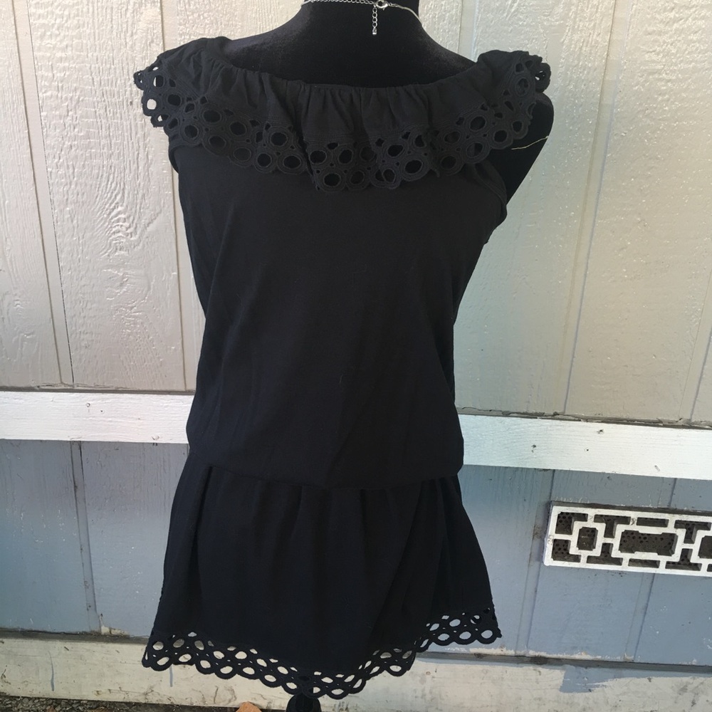 💰Black sleeveless roughly collar waste tie dress - Picture 6 of 7